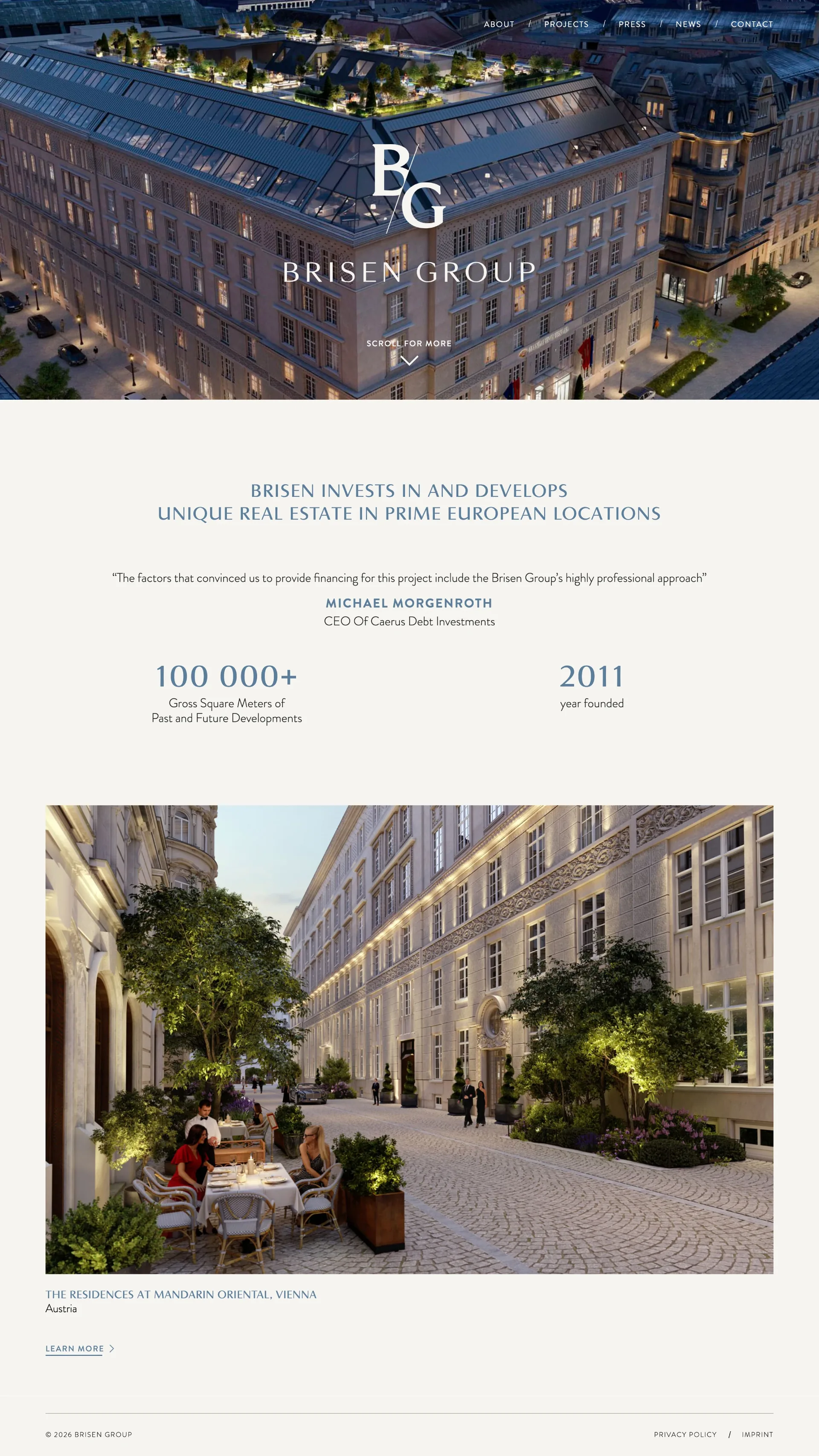 BrisenGroup.com Full Website Screenshot