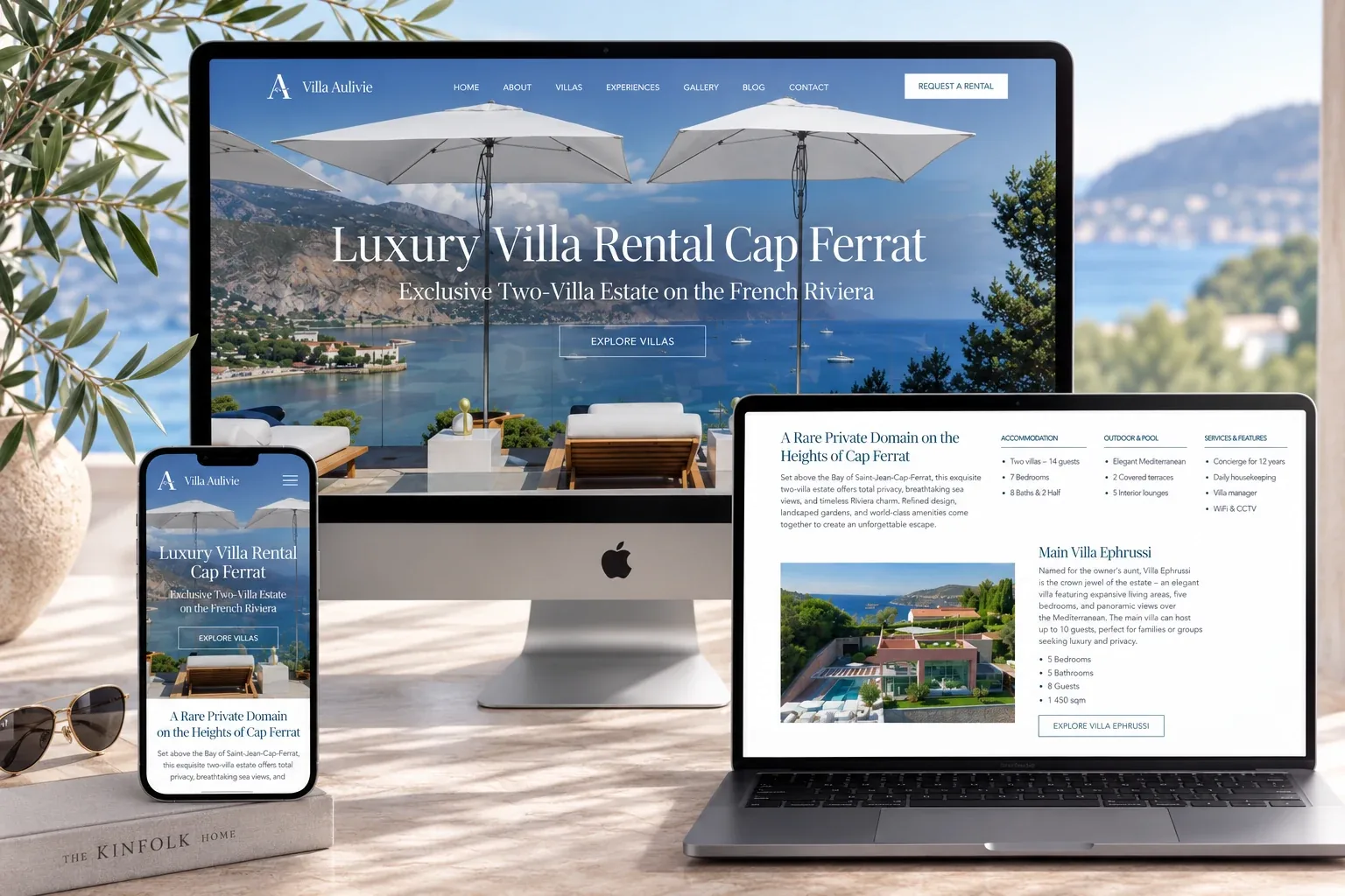 Villa Aulivie 3D Device Mockup