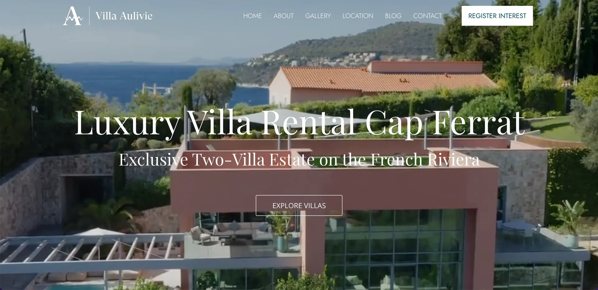 Villa Aulivie Header Design